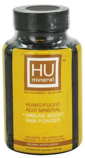 HUmineral   Humic/Fulvic Acid Mineral + Immune Boost Raw Powder   60 Vegetarian Capsules