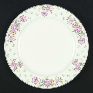 Edwin Knowles 1981 E1 Dinner Plate, Fine China Dinnerware   Pink,Blue&Yellow Flo