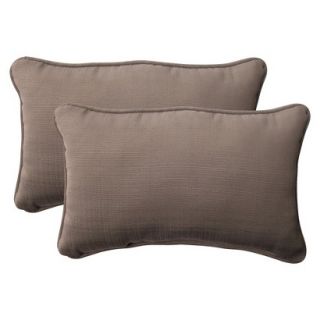 Outdoor 2 Piece Rectangular Toss Pillow Set   Taupe Forsyth Solid
