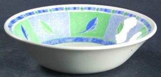 Churchill China Java Coupe Cereal Bowl, Fine China Dinnerware   Hues Of Green/Bl