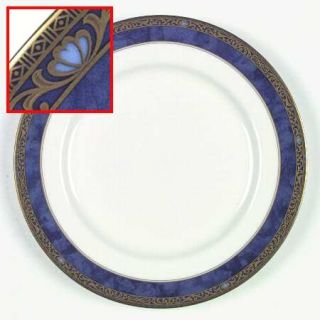 Mikasa Chevalier Dinner Plate, Fine China Dinnerware   Gold Scrolls,Teal Marble