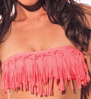 L Space FR55T14 Knotted Dolly Fringe Swim Top