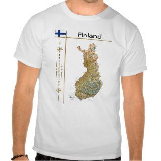 Finland Map + Flag + Title T Shirt