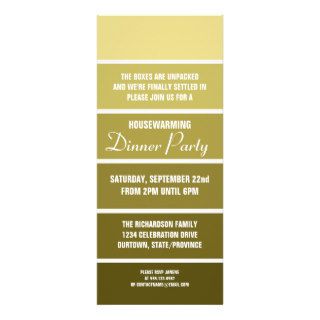 Golden Paint Sample Card Housewarming Invitation