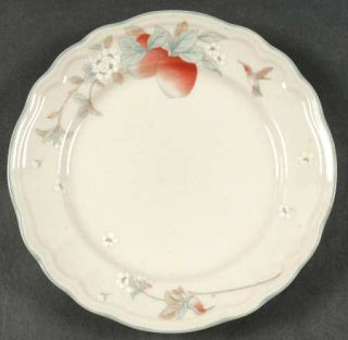 Epoch Apple Magic Salad Plate, Fine China Dinnerware   Red Apples, Scalloped, Gr