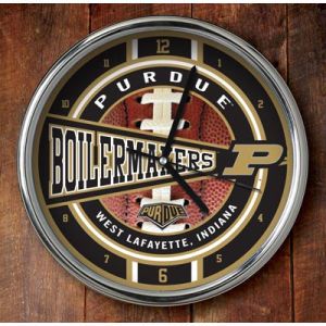 Purdue Boilermakers Chrome Clock