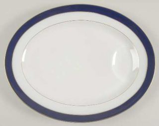 Haviland Turenne Cobalt Blue 13 Oval Serving Platter, Fine China Dinnerware   F