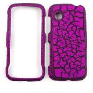 Lg Prime Gs390 Purple Crack Cover Case Accessory Snap on Protector Cell Phones & Accessories