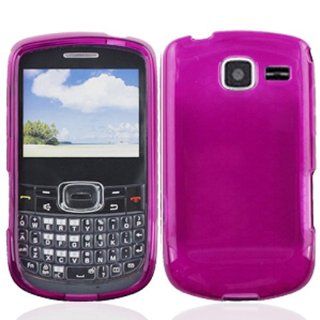 Samsung Freeform 4 R390 Soft TPU Gel Skin Case   Purple Hexagonal Lines Cell Phones & Accessories