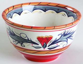 Tabletops Unlimited Italiano Soup/Cereal Bowl, Fine China Dinnerware   Red/Blue/