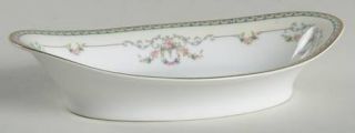 Noritake Lincoln Relish, Fine China Dinnerware   Patent 68469,Green Scrolls,Pink