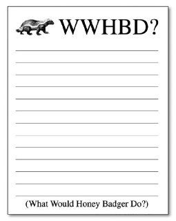 What Would Honey Badger Do 50 Sheet Notepad 4.25 x 5.5 Funny Memo Pad  Memo Paper Pads 