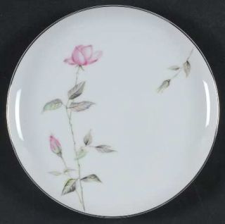 Sango Dawn Rose Salad Plate, Fine China Dinnerware   Pink Rosebuds, Coupe, Plati
