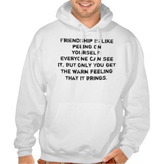 Friendship is like peeing on yourself everyonehooded sweatshirts