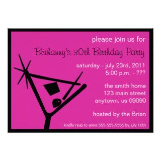 Birthday Party Invite Martini Glass (Raspberry)