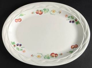 Pfaltzgraff Berry Basket 12 Oval Serving Platter, Fine China Dinnerware   Multi
