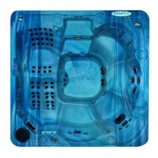QCA Spas Naples 6 Person Ultra Wave Lounger 93 Jet Spa (2) 5.2 HP BT Pumps and WOW Sound Free Energy Saver Package in Malibu Surf Model 23LAMS