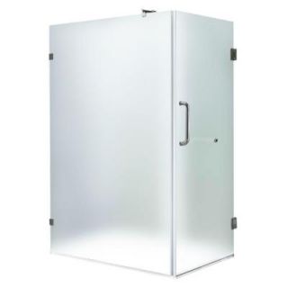 Vigo 34 in. x 73 in. Frameless Pivot Shower Enclosure in Chrome with Frosted Glass VG6012CHMT36L