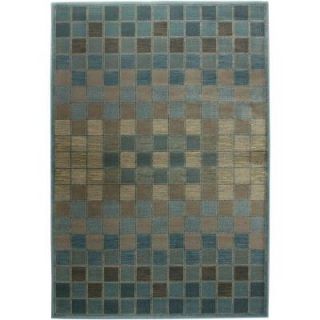 Rizzy Home Bellevue Checkers Teal 5 ft. 3 in. x 7 ft. 7 in. Area Rug BV 3197 5 3 x 7 7