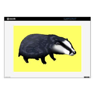 Cute badger decal for 15" laptop