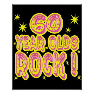 60 Year Olds Rock (Pink) Poster Print