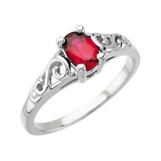 Precious Gift January Youth Synthetic Birthstone Ring for Girls Size 5 Jewelry