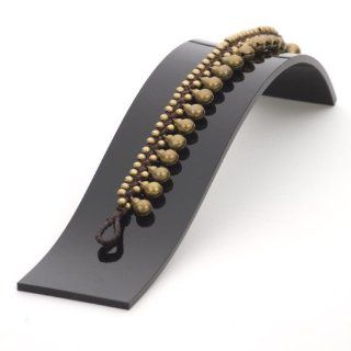 Tibetain gypsy bead brass gold charm bell bracelet by 81stgeneration Jewelry