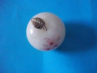 Emco Pen Holder Genuine Alabaster Hand Carved Hand Painted Cherry Blossom Made in Italy  Pencil Holders 