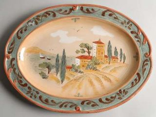 Tuscan Landscape 16 Oval Serving Platter, Fine China Dinnerware   Multicolor, M