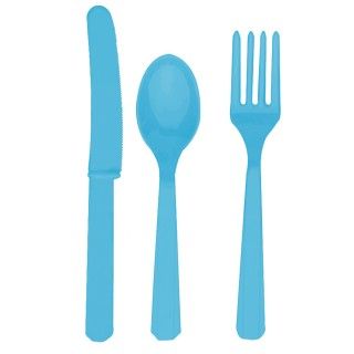 Caribbean Blue Forks, Knives and Spoons (8 each)