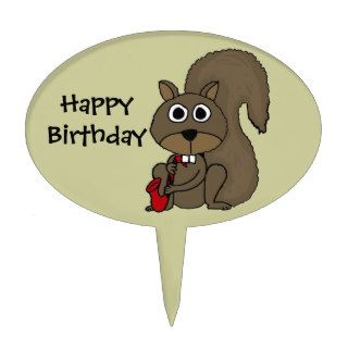 AR  Squirrel Playing Saxophon Birthday Cake Topper