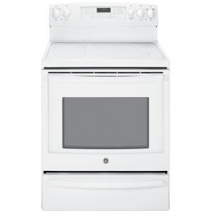 GE 5.3 cu. ft. Electric Range with Self Cleaning and Convection Oven in White PB930TFWW