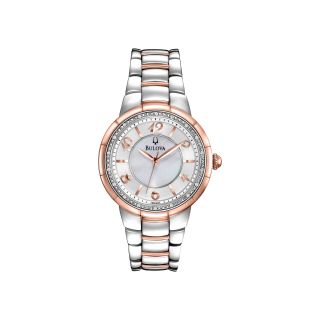 Bulova Womens Mother of Pearl Two Tone Watch