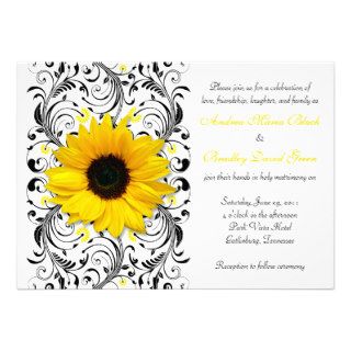 Sunflower Floral Wedding Invitation