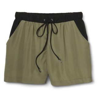 Mossimo Womens Woven Colorblock Shorts   Tanglewood Green L