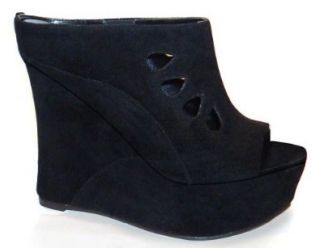 Hectik Footwear Womens Happy Black Wedge   5 M US Pumps Shoes Shoes