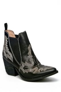 Jeffrey Campbell Lambert Mid Heel Ankle Bootie   Black Boots Shoes