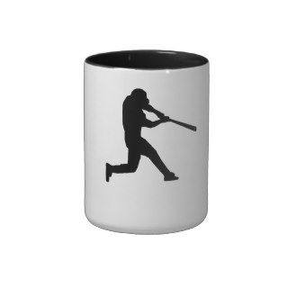 Baseball Batter Silhouette Mugs