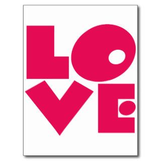 LOVE in Big Pink Letters Postcard