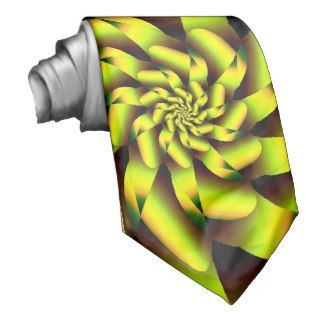 Yellow Rose Abstract Fractal Art Tie