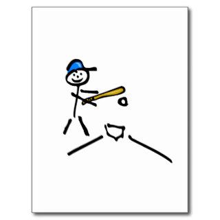Baseball Stick Figure Post Card