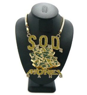 SOULJA BOY S.O.D. Money Gang Pendant w/ Franco Gold Yellow/Green MP439GYLGN Jewelry