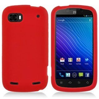 CoverON Soft Silicone RED Skin Cover Case for ZTE N861 WARP 2 / SEQUENT BOOST MOBILE [WCM399] Cell Phones & Accessories