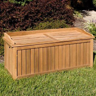Jakie 4 ft Teak Storage Bench  Outdoor Storage Benches  Patio, Lawn & Garden