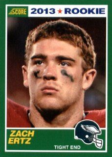 2013 Score NFL Football Trading Card # 439 Zach Ertz Rookie Philadelphia Eagles Sports Collectibles