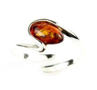 SilverAmber Lovely Baltic Amber & 925 Sterling Silver Designer Ring GL440A Jewelry