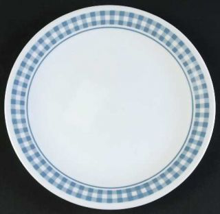Corning Gingham Blue Salad Plate, Fine China Dinnerware   Blue Gingham,Smooth,Co