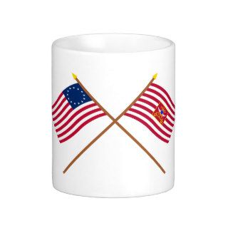 Crossed Betsy Ross and Sheldon's Horse Flags Coffee Mug