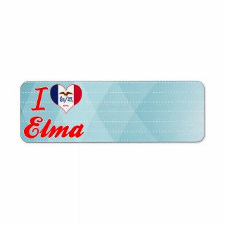 I Love Elma, Iowa Custom Return Address Label