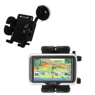 Windshield Vehicle Mount Cradle suitable for the Mio Moov R403   Flexible Gooseneck Holder with Suction Cup for Car / Auto. Lifetime Warranty GPS & Navigation